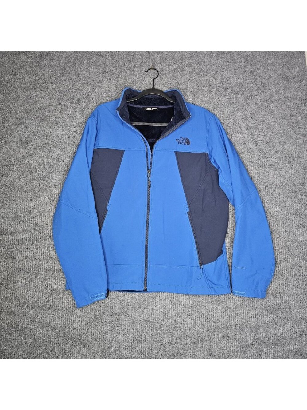 THE NORTH FACE APEX CHROMIUM Mens L Large fleece Blue Soft Shell Thermal Jacket
